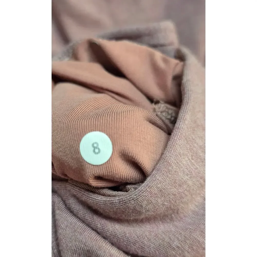 Lululemon Coast Wrap‎ Jacket Size 8 Chalky Rose Funnel Neck Cacoon Wrap Casual